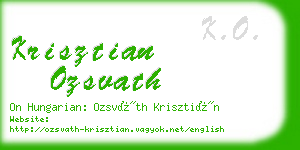 krisztian ozsvath business card